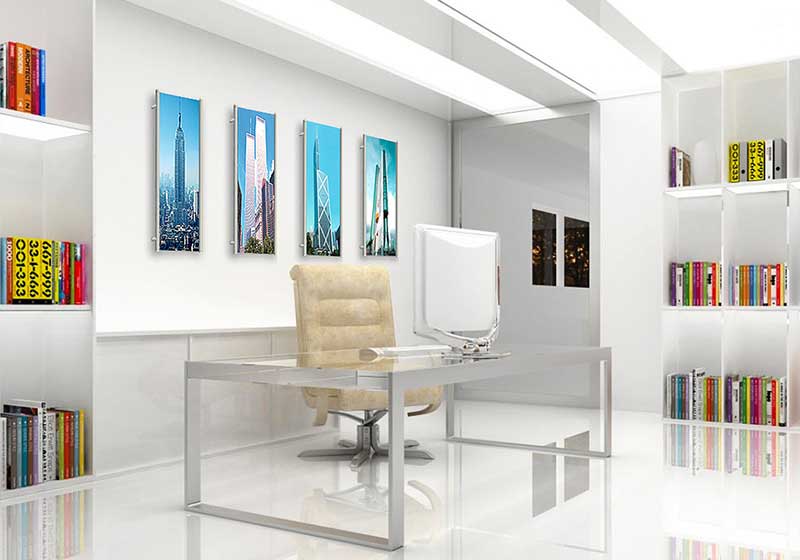 Linear Rail Wall Mounted Display System for Posters and Graphics