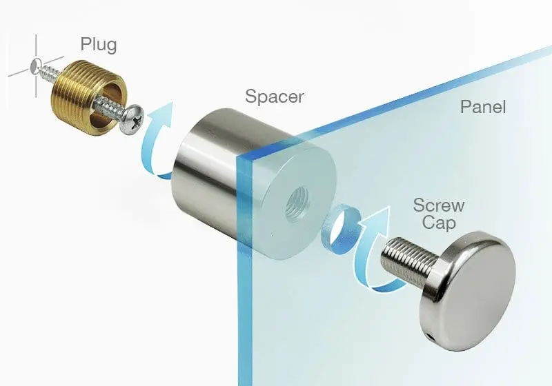 Three-Part Standoff Fitting for Easy Installation | Nova Display Systems