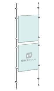 KPI-011 Rod Wall Suspended Easy Access Poster Holder Display Kit