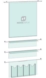 KHPI-024 Hook-on Poster Holder Display Kit Wall Mounted / Hooked-on Horizontal Rods