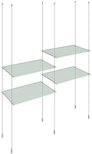 KSI-007 Acrylic/Glass Shelf Display Kit Cable Suspended from Ceiling-to-Floor