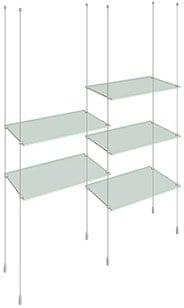 KSI-008 Acrylic/Glass Shelf Display Kit Cable Suspended from Ceiling-to-Floor