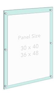KASP-020 Frameless Acrylic Poster Display Kit standoff wall mounted