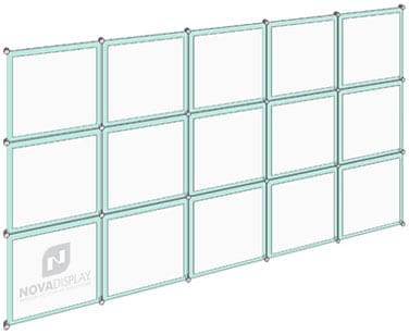 KASP-049 Frameless Acrylic Poster Butted-Panels Display Kit standoff wall mounted