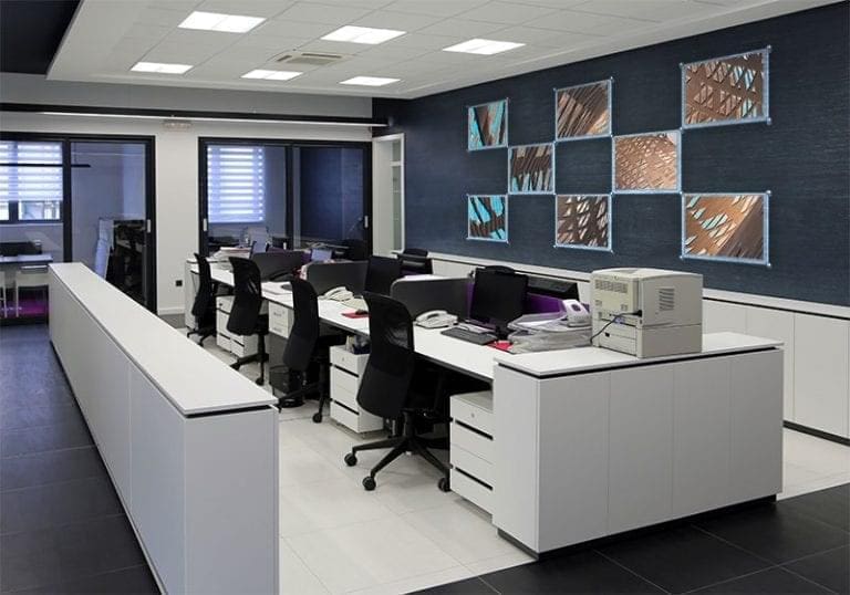 Acrylic Frameless Poster Displays Mounted to Walls on Standoff Supports