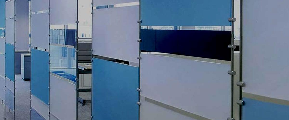Cable Suspended Partition Walls / Architectural Screens with Satinice Acrylic Panels