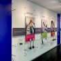 C1035 - Cable Suspended Recognition Wall Display with Graphics, Signage and Shelves