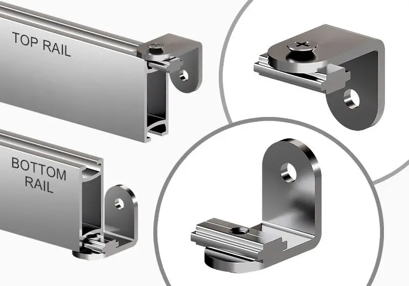 Rail/Track Display System Assembly — Wall Mounting | Specialized Accessories and Components for 1.5mm Cable Systems | Nova Display Systems