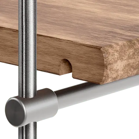 Specialty Supports — 10mm Rod Support for Wooden Shelf | Nova Display Systems