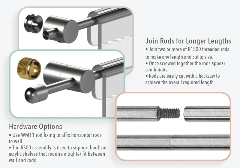 Hook-on Acrylic Holder Mounting — Hardware Options | Nova Display Systems