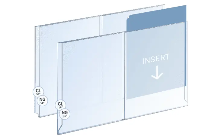 Multi-Pocket Easy Access Acrylic Holder — Double Classic / Expo Style | Nova Display Systems