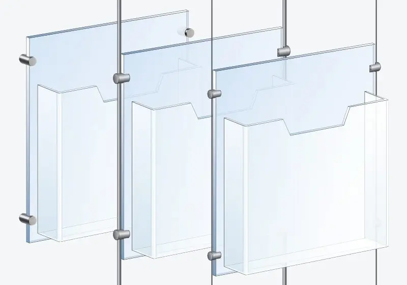 Acrylic Literature Holder Mounting — Hardware Options | Nova Display Systems