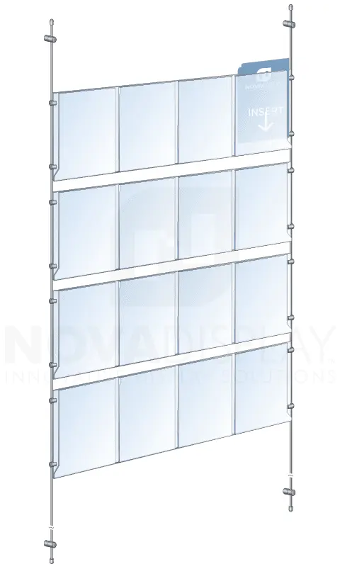 KPI-253 Rod Suspended Multi-Pocket Easy-Access Acrylic Poster Display Kit | Nova Display Systems