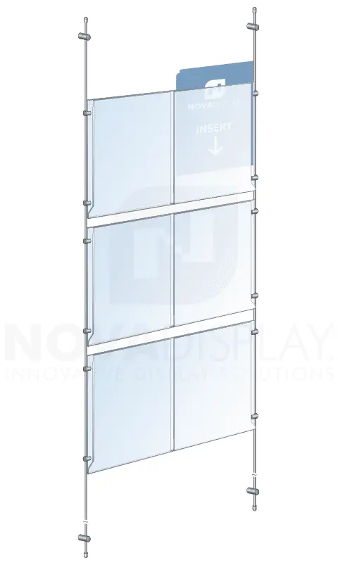 KPI-255 Rod Suspended Multi-Pocket Easy-Access Acrylic Poster Display Kit | Nova Display Systems