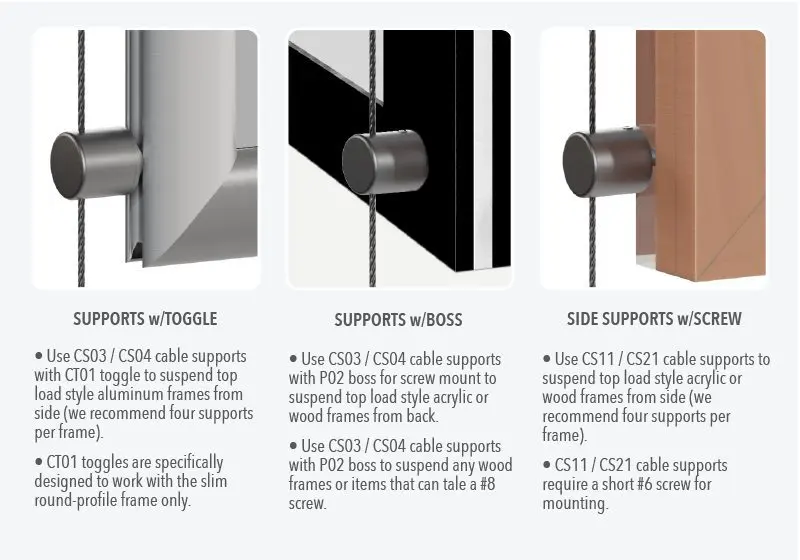 Acrylic and Aluminum Frame Mounting — Hardware Options | Nova Display Systems