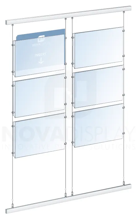 KART-113 Wall-to-Wall Rail/Track Suspended Display Kit with Tensioned Cables | Nova Display Systems