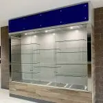 C5031 — Glass Casework Display with Cable Suspended Shelf System