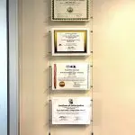 C1039 — Office Certificate Wall Displays Suspended with Tension Cables