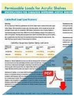 Specifications for Cable/Rod Suspended Acrylic Shelving