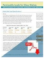 Specifications for Cable/Rod Suspended Glass Shelving